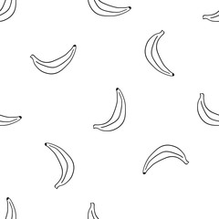 Banana seamless pattern in hand drawn style