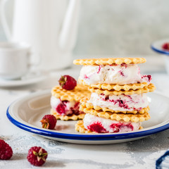 Raspberry Ice Cream Sandwiches