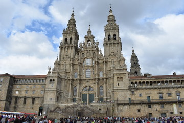 Fototapeta na wymiar Cathedral. Santiago de Compostela, Plaza del Obradoiro, Spain.