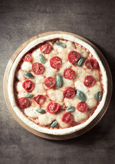 italian pizza at old surface