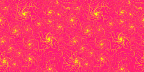 spirals seamless wallpaper in bright pink and yellow