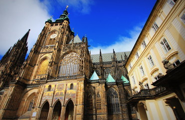 Fototapeta premium St. Vitus Cathedral in Prague Castle complex in Prague, Czech Republic