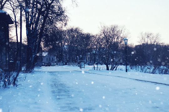 city footpath winter