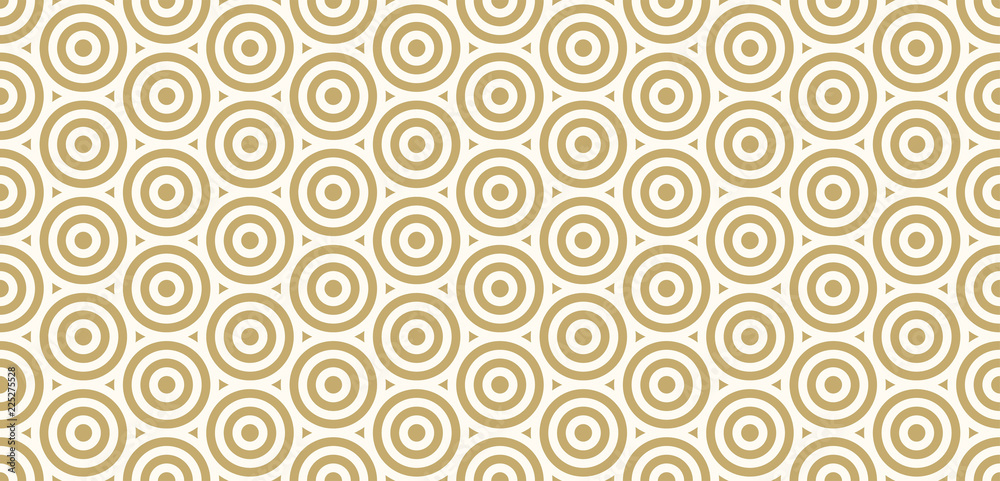 Poster Background pattern seamless design gold color round and triangle abstract vector.