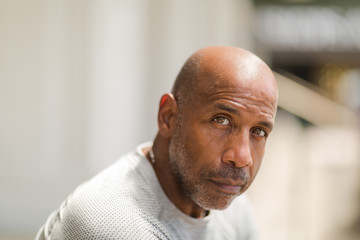 Fototapeta premium African American man with a concerned look.