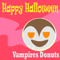 Vampires Donuts dessert cartoon flat design