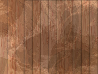 Vector Grunge Wood Background, Wooden Texture, Light Brown Color.