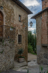 Fototapeta na wymiar Italian street in Toscana. Volpaia, Tuscany, Italy