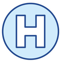 Krankenhaus Zeichen, Landeplatz Vector Icon Illustration