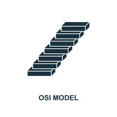 Osi Model icon. Monochrome style design from industry 4.0 icon collection. UI and UX. Pixel perfect osi model icon. For web design, apps, software, print usage. - obrazy, fototapety, plakaty