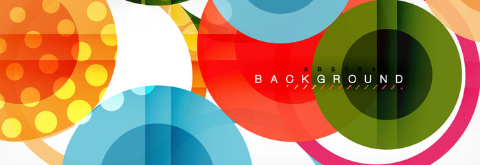 Abstract colorful geometric composition - multicolored circle background