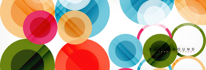 Abstract colorful geometric composition - multicolored circle background