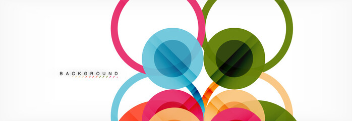Abstract colorful geometric composition - multicolored circle background