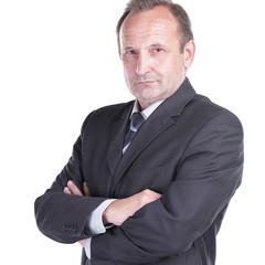 portrait of a modern businessman isolated on a light background