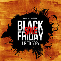 Black friday sale golden banner