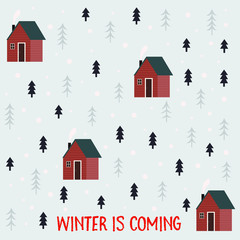Winter seamless pattern background vector illustration