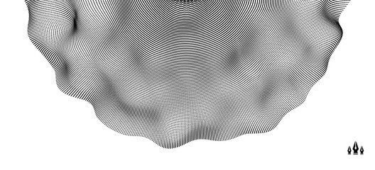 Abstract science or technology background. Network illustration with particle. 3D grid surface.