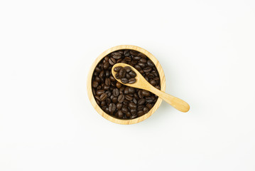 roasted coffee on white background
