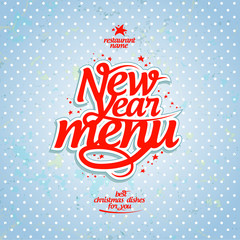 New year menu cover design concept, polka dot