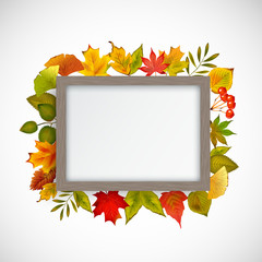 ベクター、秋の季節の木のフレーム