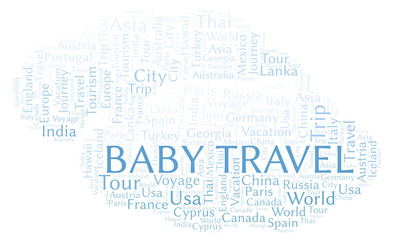 Obraz premium Baby Travel word cloud.