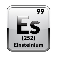 The periodic table element Einsteinium. Vector illustration
