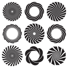 Optical art spiral set
