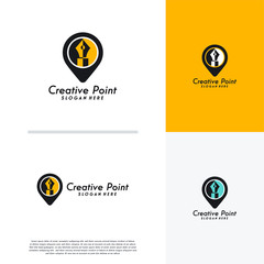 Creative Point logo designs template, Creative Place logo template, Art pin logo