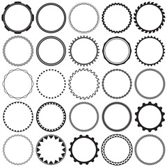 Collection of Round Decorative Ornamental Border Frames with Clear Background. Ideal for vintage label designs. - 225284768