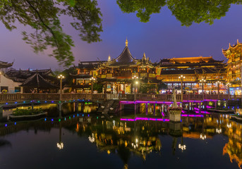 Shanghai, China - May 22, 2018: Old street near Yuyuan garden (Garden of Happiness) in center of Shanghai