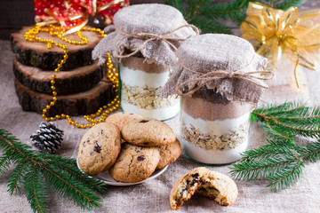 Cookies mix in a jar