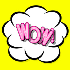 Cloud frame for wow expression, popart speech bubble.
