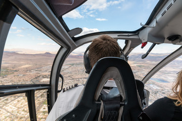 Pilot on a helicopter