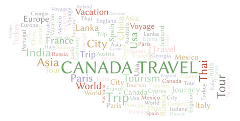 Canada Travel word cloud.