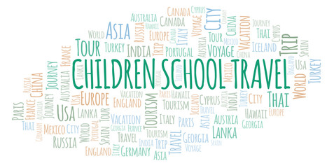 Children School Travel word cloud.