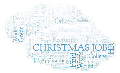 Obraz premium Christmas Job word cloud.