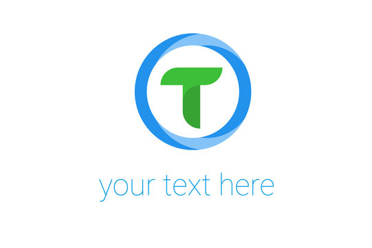 T logo. Beautiful letter T in a circle.