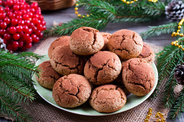 Chocolate cookies. Cookie with cracks. Christmas chocolate cookies. Christmas biscuits. Chocolate cookies with cracks.