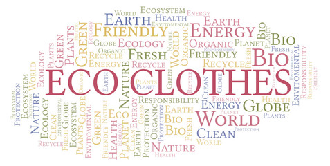 Obraz premium Eco Clothes word cloud.