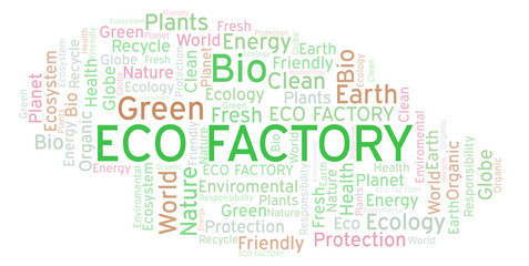 Fototapeta premium Eco Factory word cloud.