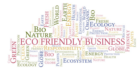 Fototapeta premium Eco Friendly Business word cloud.