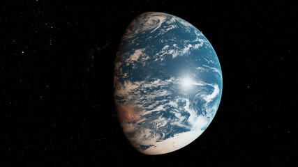 3d rendered illustration of the earth from space