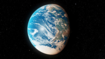 3d rendered illustration of the earth from space