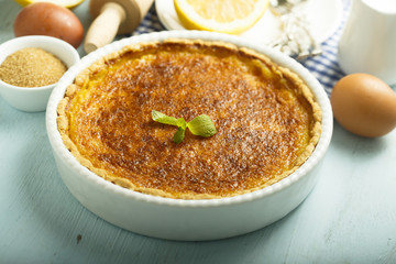 Homemade lemon tart