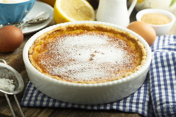 Homemade lemon tart