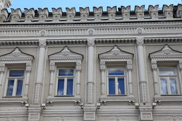 Texture of the facade of the building in Moscow