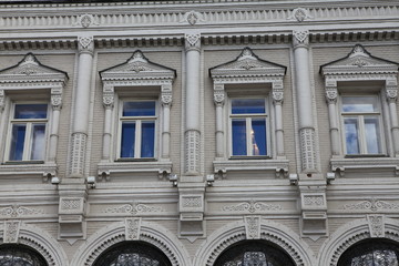 Texture of the facade of the building in Moscow