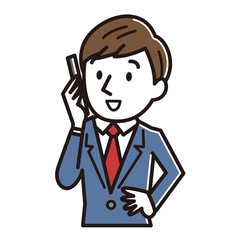 通話中の若いビジネスマン
