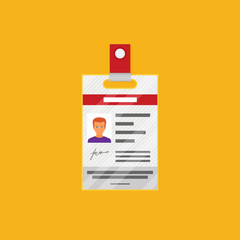 Name tag flat icon. Modern flat icons vector