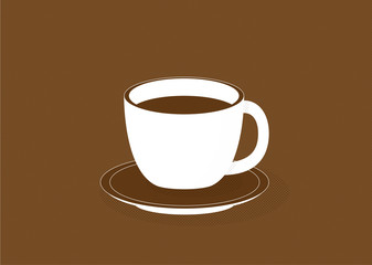 Cup of coffee, vector illustration.